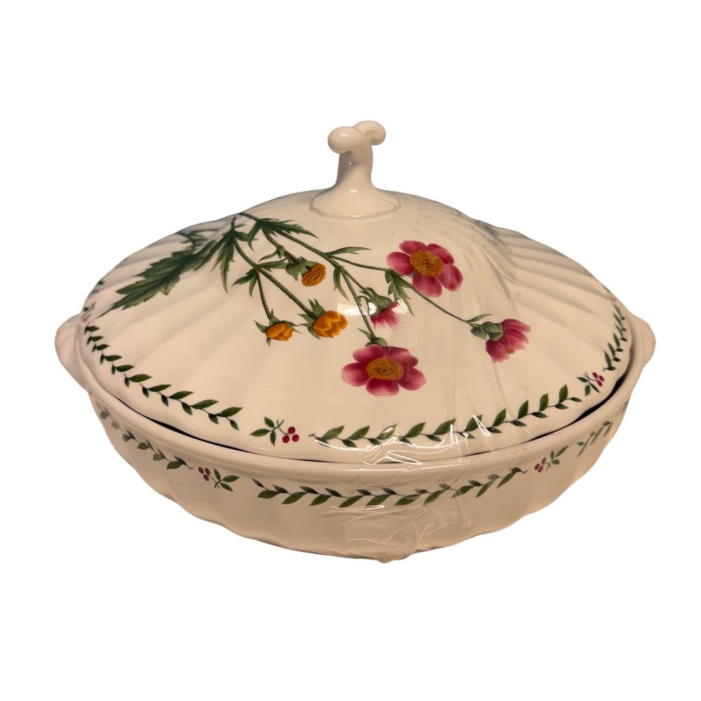 Mikasa Maxima Summer Symphony CAJ14 Round Covered Casserole Dish Japan Floral